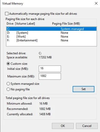 What is virtual RAM?  How to set virtual RAM on a Windows computer