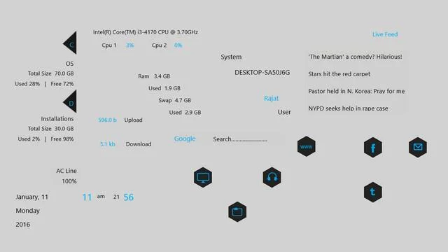 Rainmeter - Scarica software, Skin per schermi PC