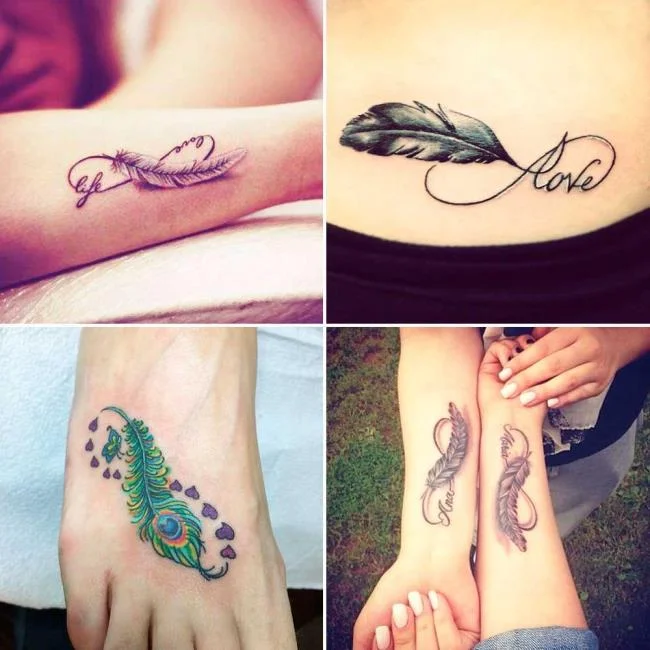 Federtattoo: Bedeutung und 150 Fotos, die Sie inspirieren