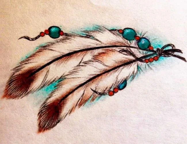 Federtattoo: Bedeutung und 150 Fotos, die Sie inspirieren