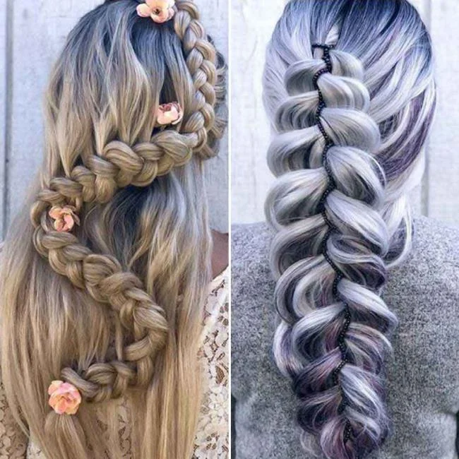 Gaya rambut dengan jalinan 2020: 150 idea dan tutorial yang indah