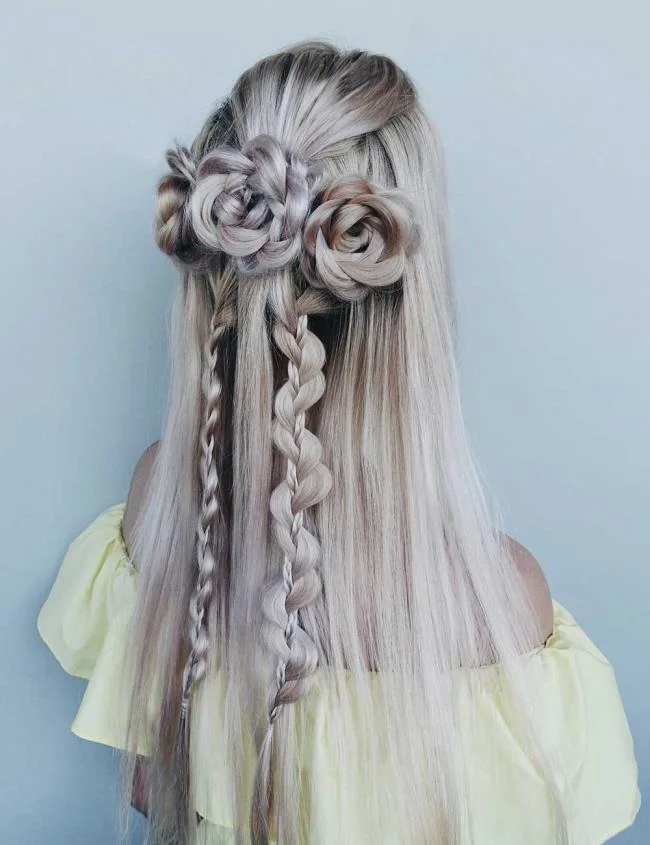 Gaya rambut dengan jalinan 2020: 150 idea dan tutorial yang indah