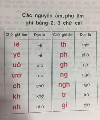 1 학년-교육 기술 도서에 따라 베트남어 철자를 배우는 방법?