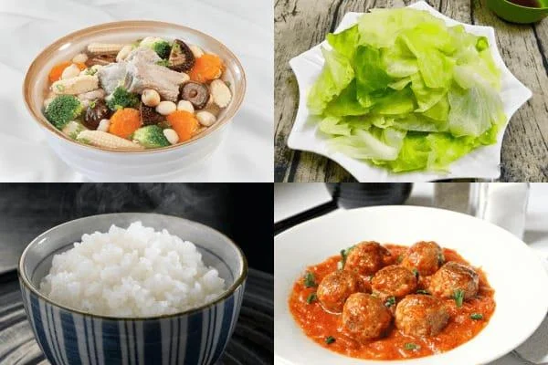 산모가 잘 먹고 상처를 빨리 치료할 수 있도록 제왕 절개에 7 개 쟁반