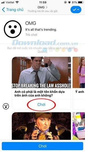 تب بازی OMG در فیس بوک و نحوه بازی