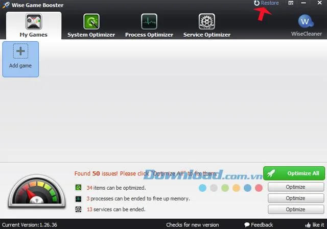 How to use Wise Game Booster to speed up game play