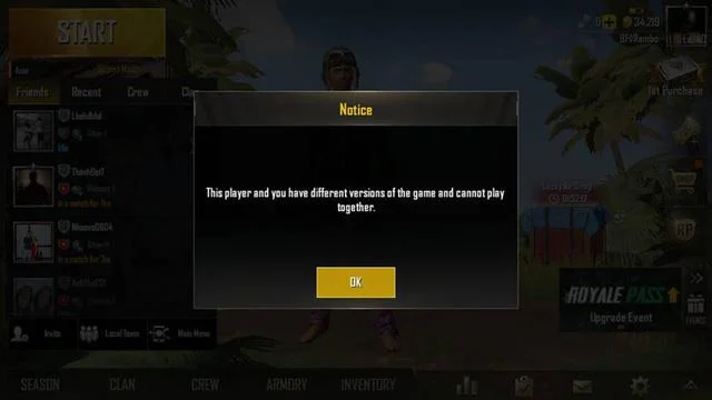 نحوه اصلاح نسخه های مختلف در PUBG Mobile 0.8.1