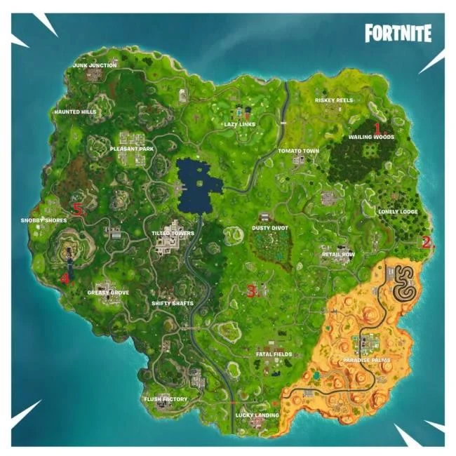 5 مکان مخفی برتر در Fortnite