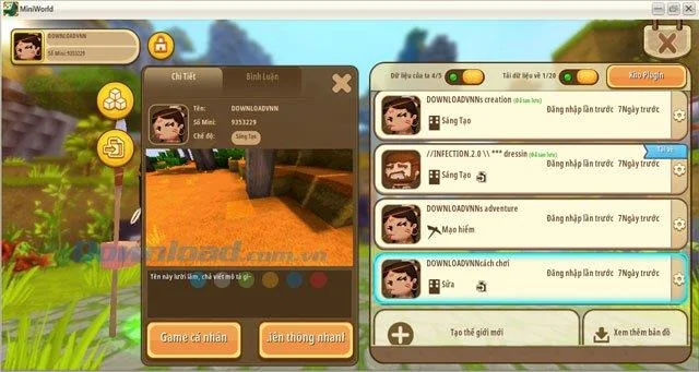 نحوه جابجایی از حالت Survival به حالت Creative در Mini World: Block Art