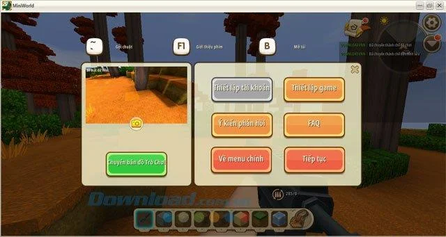 نحوه جابجایی از حالت Survival به حالت Creative در Mini World: Block Art