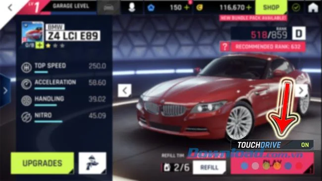 نحوه فعال / غیرفعال کردن حالت TouchDrive هنگام پخش Asphalt 9: Legends