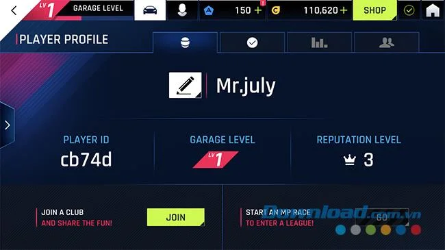 نحوه تغییر نام در بازی Asphalt 9: Legends