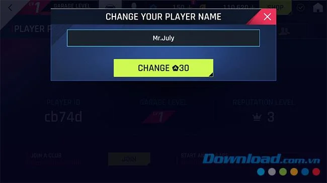 نحوه تغییر نام در بازی Asphalt 9: Legends