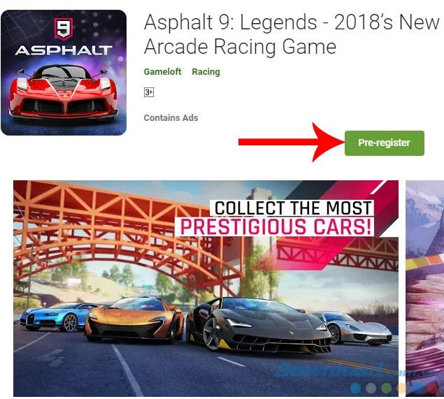 نحوه ثبت نام برای بازی قبل از Asphalt 9: Legends