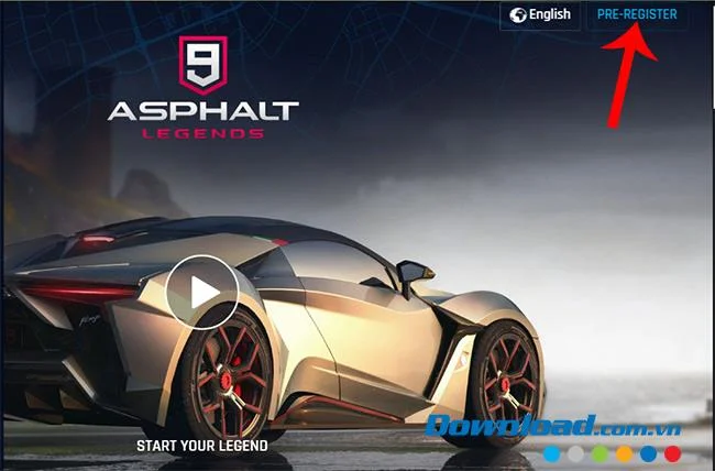 نحوه ثبت نام برای بازی قبل از Asphalt 9: Legends
