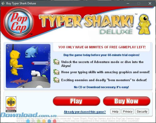 دستورالعمل بارگیری و نصب Typer Shark Deluxe در رایانه خود