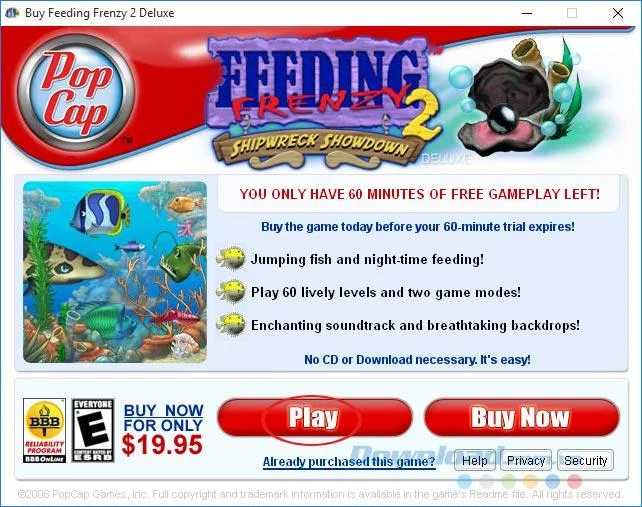 Feeding Frenzy را نصب کنید و بازی ماهی های بزرگ را در رایانه شخصی بازی ماهی های کوچک بخورید