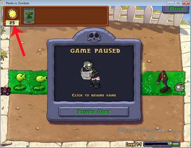 از موتور Cheat Engine برای یافتن خورشید در Plants vs Zombies استفاده کنید