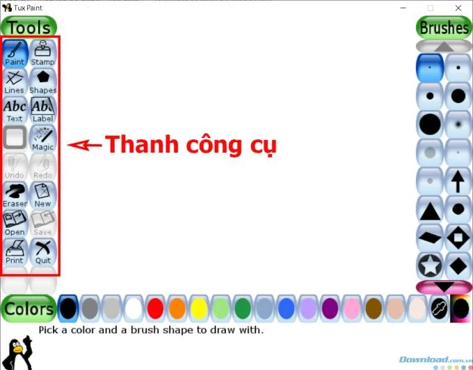 Instrukcje dotyczące instalowania i korzystania z oprogramowania do rysowania Tux Paint dla dzieci