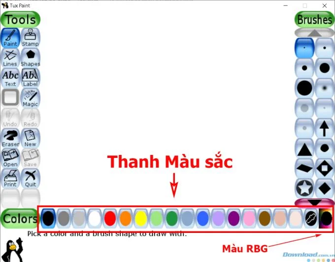 Instrukcje dotyczące instalowania i korzystania z oprogramowania do rysowania Tux Paint dla dzieci