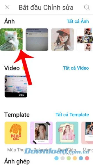 Selecting a photo