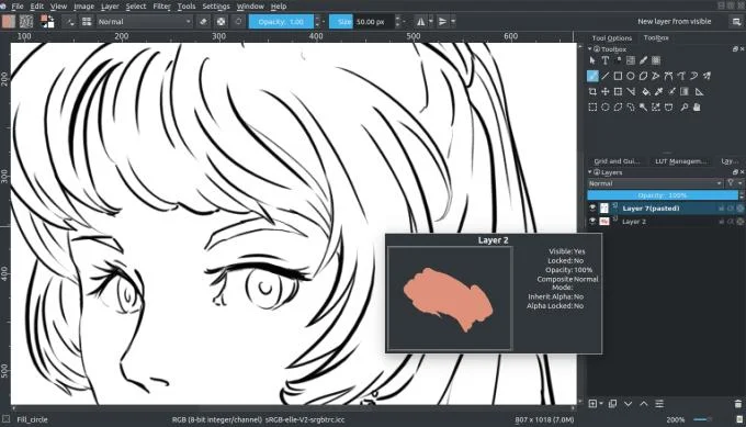 Instructions for coloring pictures with Krita