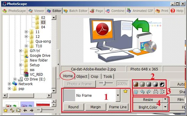 Install and use PhotoScape for free photo editing