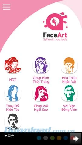 How to use the FaceArt app to create collages with celebrities