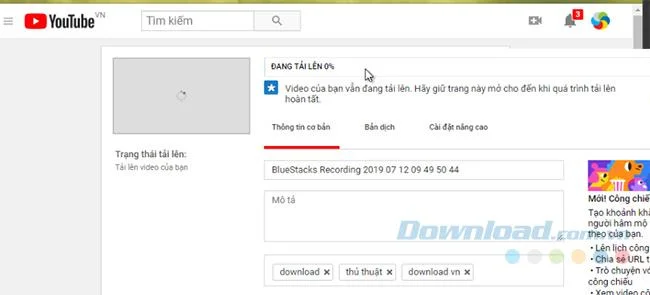 Record game videos and upload them to Youtube directly from BlueStacks