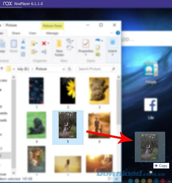 Copy data from the computer to Nox App Player