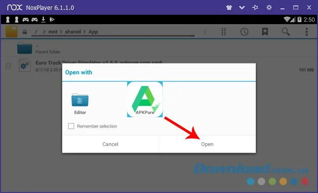 How to install the XAPK file for the Nox Player emulator