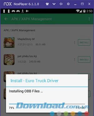 How to install the XAPK file for the Nox Player emulator