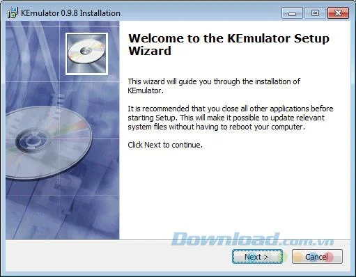 Installation interface KEmulator Installation wizard