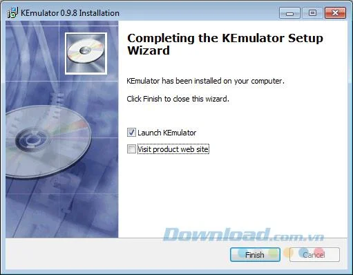 Complete KEmulator installation Finish installation