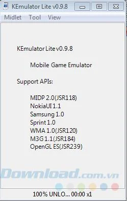 Main interface of KEmulator KEmulator Interface
