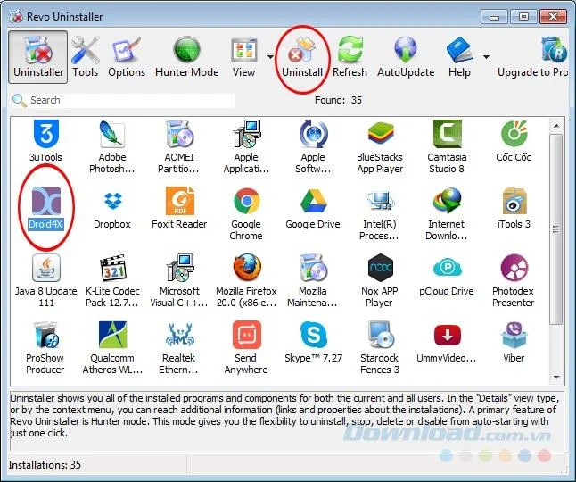 Uninstall Droid4X Uninstall Droid4X