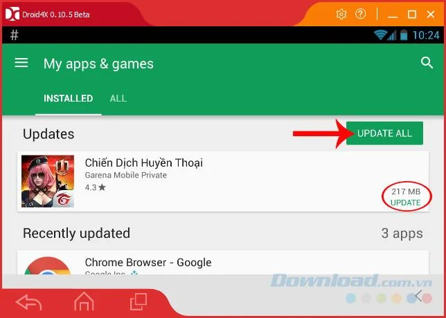 Select Update Option