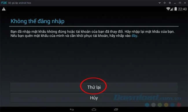 Napraw problem braku możliwości zalogowania się na konto w Nox App Player