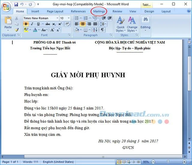 Hoe u uitnodigingen voor vergaderingen kunt combineren in Microsoft Word