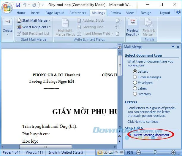 Hoe u uitnodigingen voor vergaderingen kunt combineren in Microsoft Word