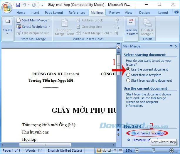 Hoe u uitnodigingen voor vergaderingen kunt combineren in Microsoft Word