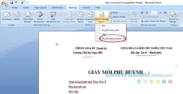 Hoe u uitnodigingen voor vergaderingen kunt combineren in Microsoft Word