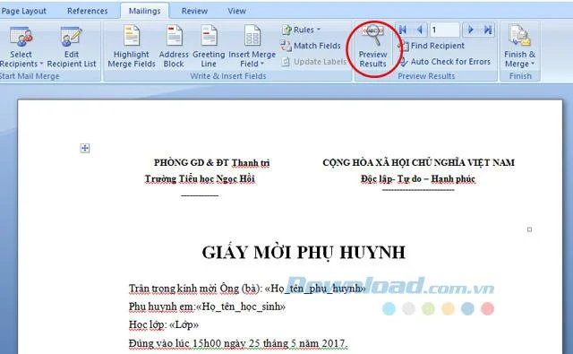 Hoe u uitnodigingen voor vergaderingen kunt combineren in Microsoft Word