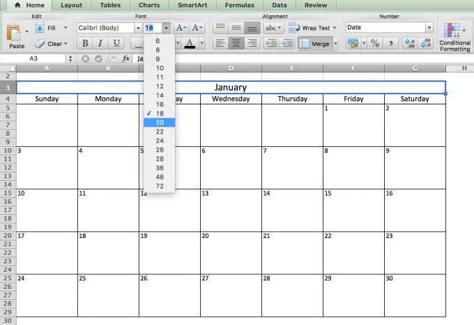 Instructies voor het maken van kalender 2020 in Excel het gemakkelijkst