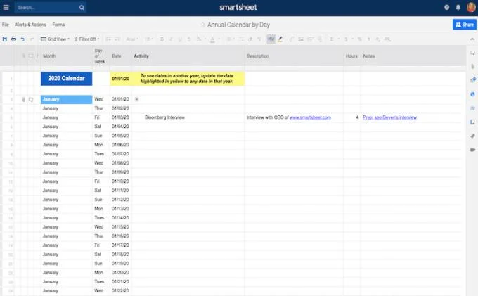 Instructies voor het maken van kalender 2020 in Excel het gemakkelijkst