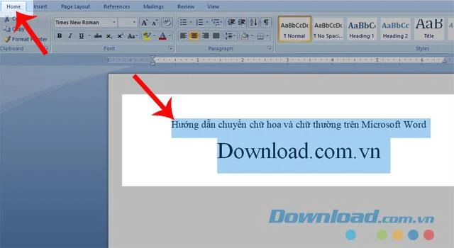 Instructions for converting lowercase and uppercase letters in Word Instructions for converting lowercase and uppercase letters in Word