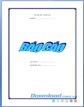 Instructions for creating beautiful covers on Microsoft Word