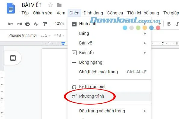 Instructies voor het typen van wiskundige formules in Google Docs