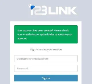 Instructies om een ​​123Link-account aan te maken