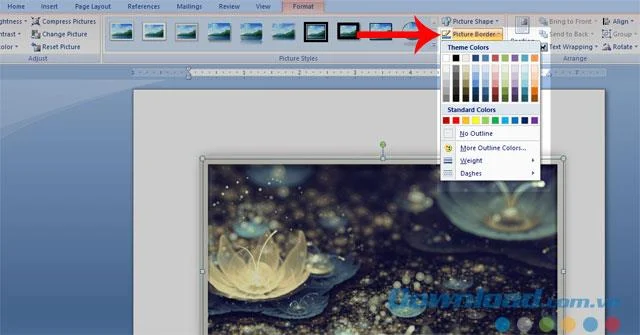 نحوه ایجاد فریم و افکت برای تصاویر در Word